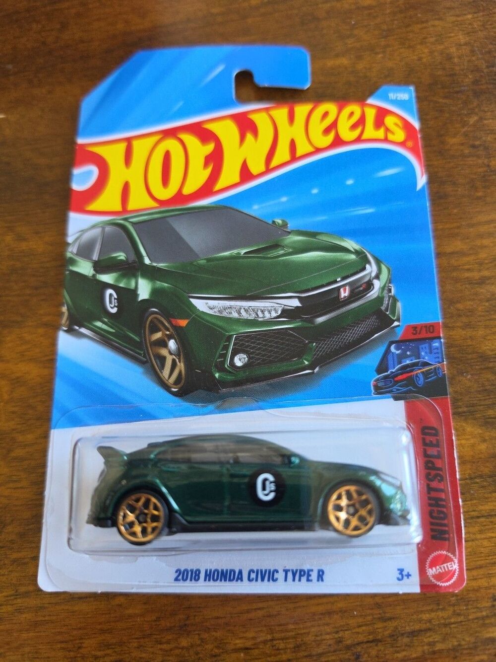 Hot Wheels 2018 Honda Civic Type R Green Gold Nightspeed JDM 2024 Series
